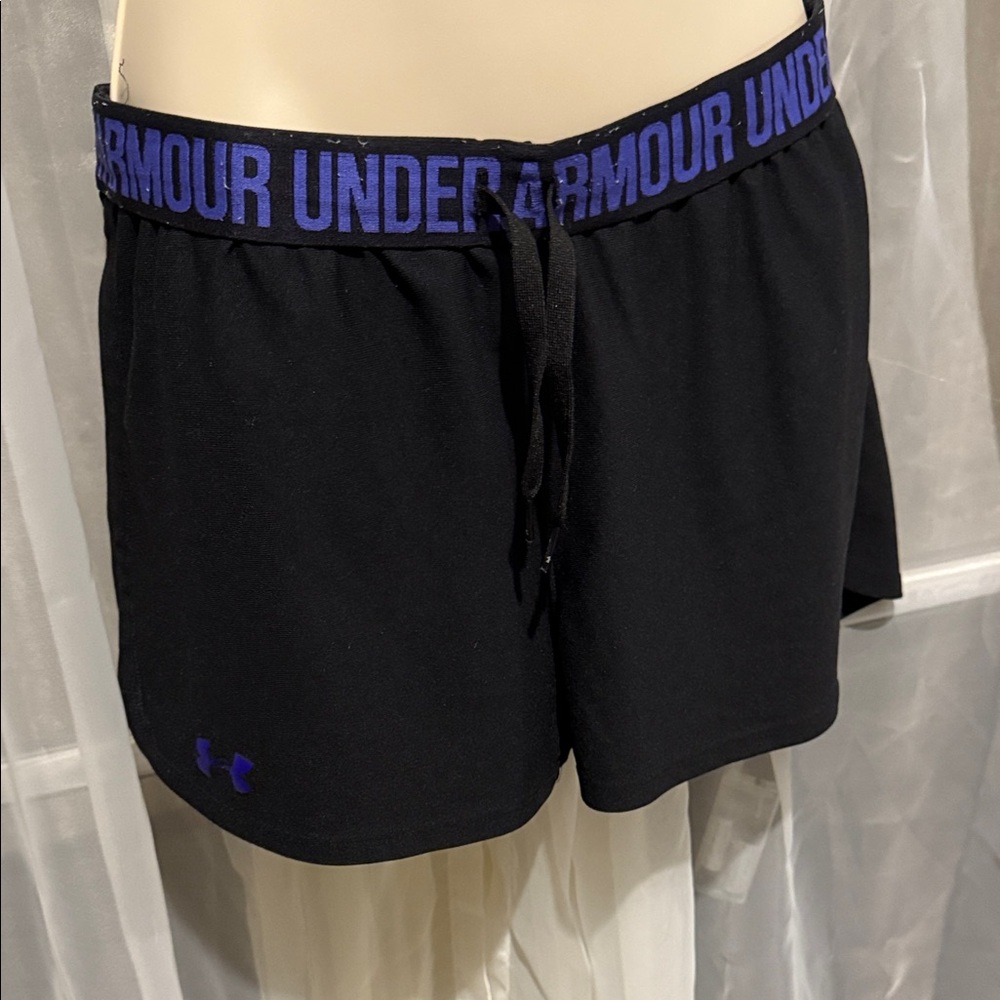 Under Armour Women's Black and Blue Pajama Shorts